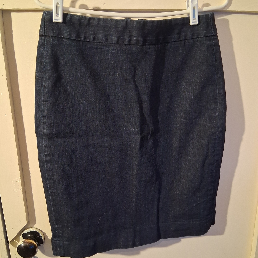 J. Crew Dark Blue Denim Pencil Skirt